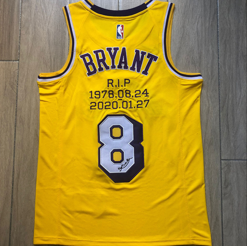 Men Los Angeles Lakers #8 Bryant Yellow throwback Nike NBA Jerseys Print